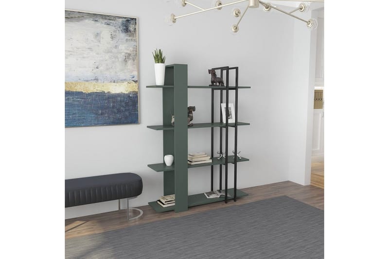 Thyra Bogreol 120 cm - Grøn/Sort - Opbevaring - Hylder & Reoler - Bogreol