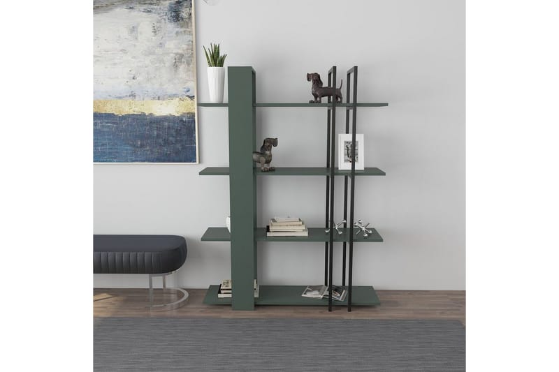 Thyra Bogreol 120 cm - Grøn/Sort - Opbevaring - Hylder & Reoler - Bogreol