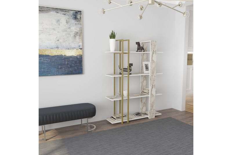 Thyra Bogreol 120 cm - Guld - Opbevaring - Hylder & Reoler - Bogreol