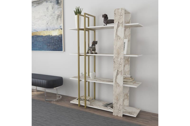Thyra Bogreol 120 cm - Guld - Opbevaring - Hylder & Reoler - Bogreol
