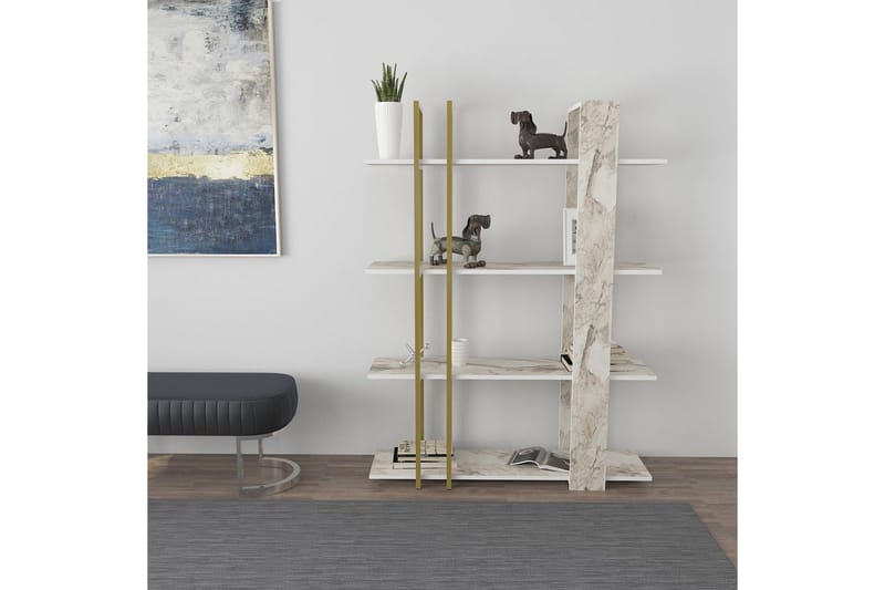 Thyra Bogreol 120 cm - Guld - Opbevaring - Hylder & Reoler - Bogreol