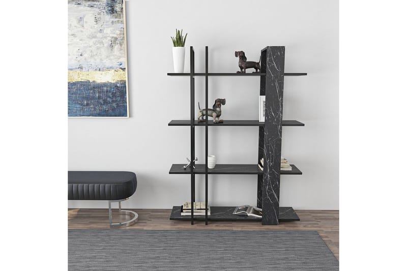 Thyra Bogreol 120 cm - Sort/Hvid - Opbevaring - Hylder & Reoler - Bogreol