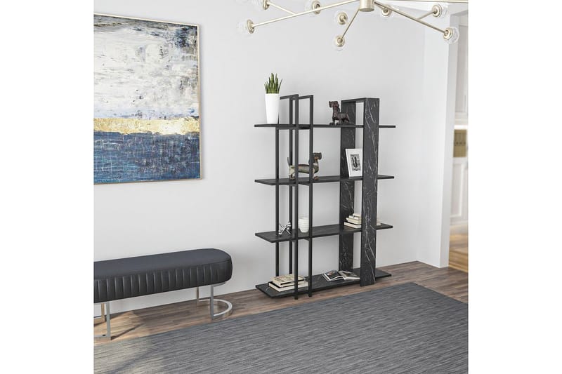 Thyra Bogreol 120 cm - Sort/Hvid - Opbevaring - Hylder & Reoler - Bogreol