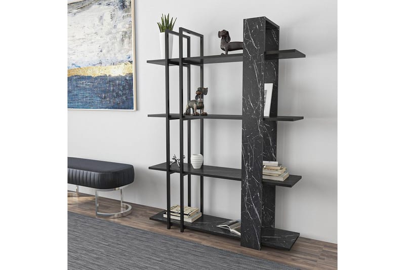 Thyra Bogreol 120 cm - Sort/Hvid - Opbevaring - Hylder & Reoler - Bogreol