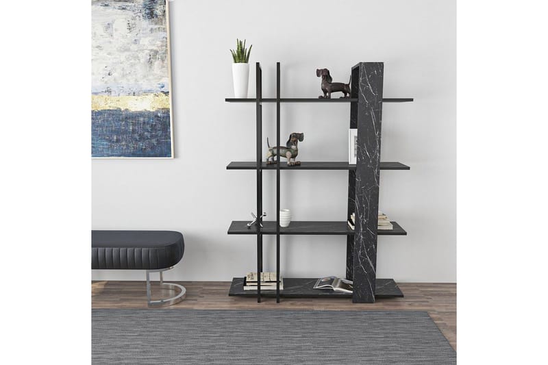 Thyra Bogreol 120 cm - Sort/Hvid - Opbevaring - Hylder & Reoler - Bogreol