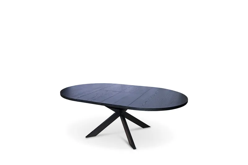 Tofta Udtræksbart Spisebord 140-180 cm Rundt til 8 personer i massivt træ, Sort