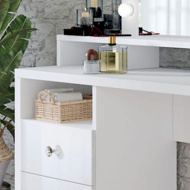 Toiletbord med spejl Diva med 3 Skuffer - Møbler - Borde - Sminkebord & konsolbord