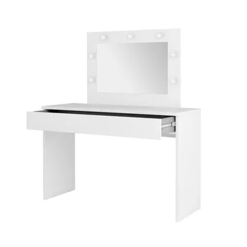 Toiletbord med spejl Eva 1 Skuffe - Hvid - Møbler - Borde - Sminkebord & konsolbord