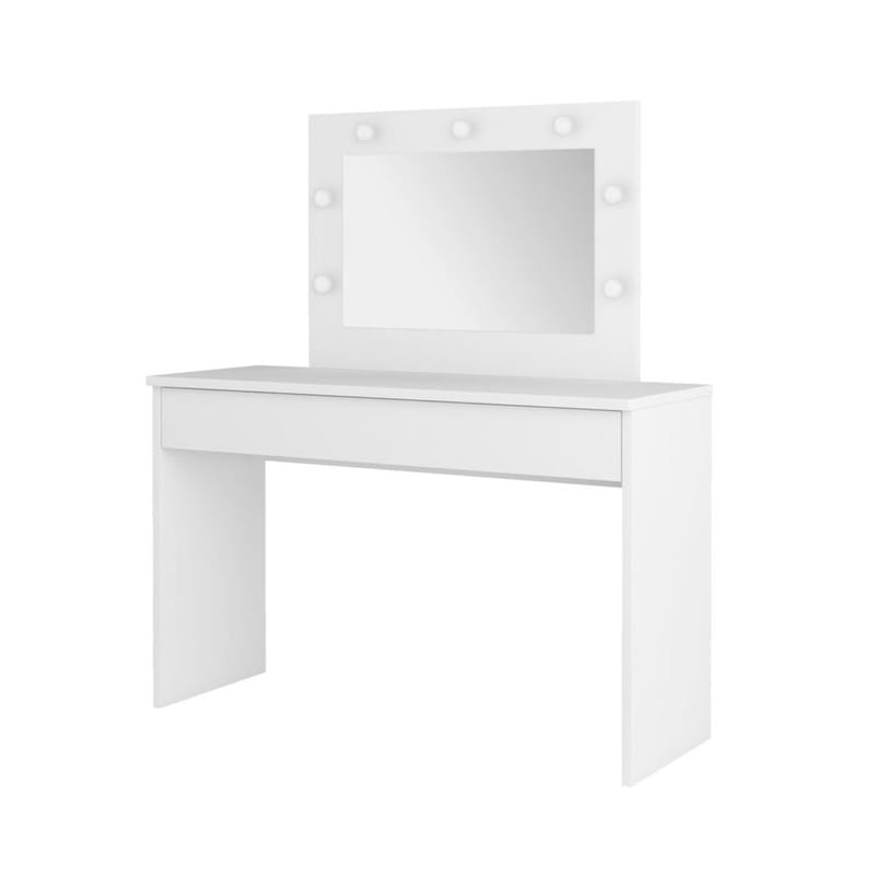 Toiletbord med spejl Eva 1 Skuffe, Hvid