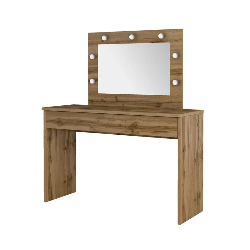 Toiletbord med spejl Eva 1 Skuffe, Wotan Eg