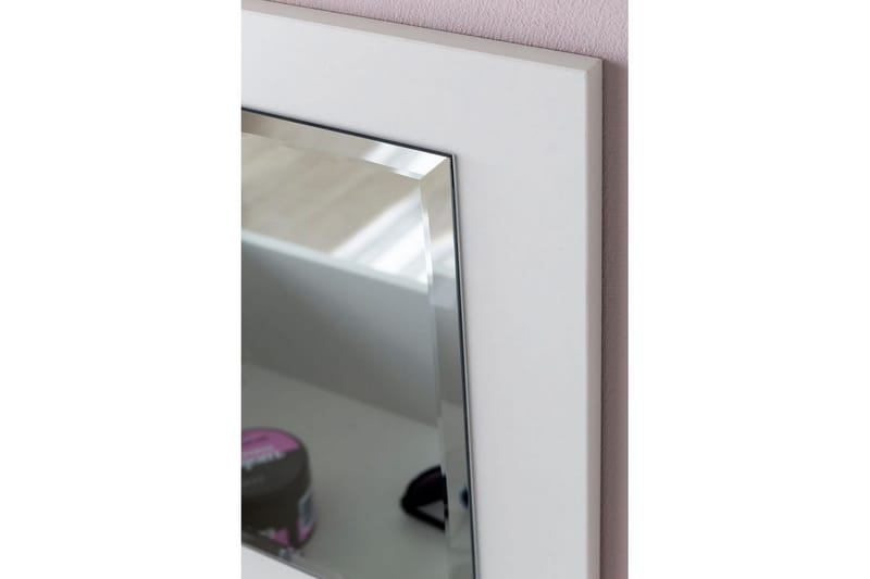 Toiletbord Wohnling Opbevaring til kosmetik hvid med spejlskammel klassisk modern - Møbler - Borde - Sminkebord & konsolbord - Makeup bord med spejl