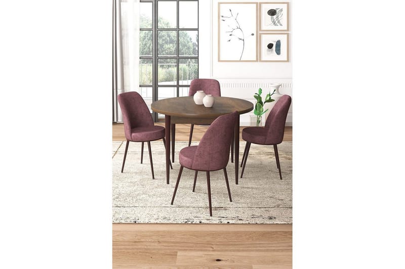 Tor Spisegruppe 4-personers - Brun/Rosa - Møbler - Borde - Spisebordssæt
