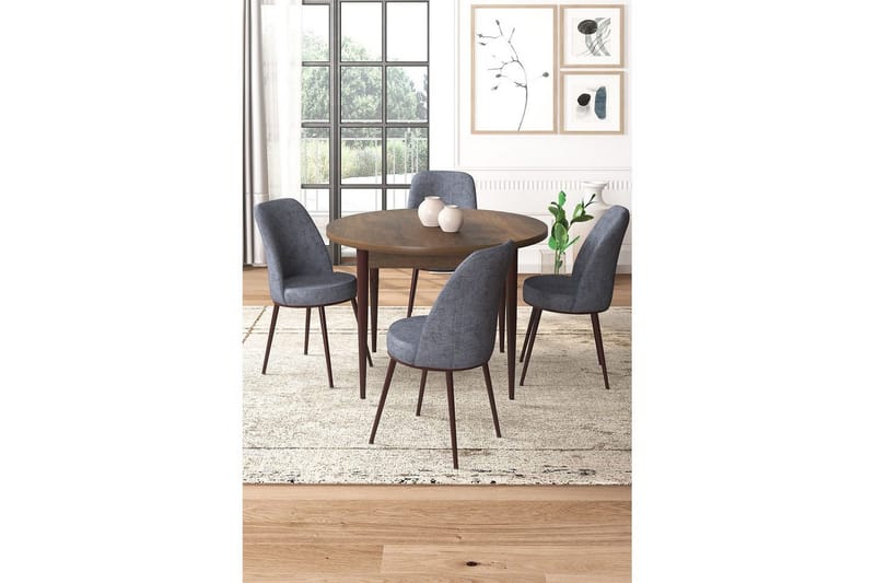 Tor Spisegruppe 4-personers - Brun/Grå - Møbler - Borde - Spisebordssæt