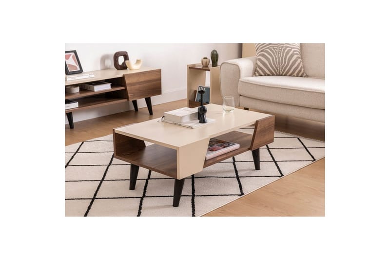 Torin Sofabord 90 cm - Valnød/Beige - Møbler - Borde - Sofabord