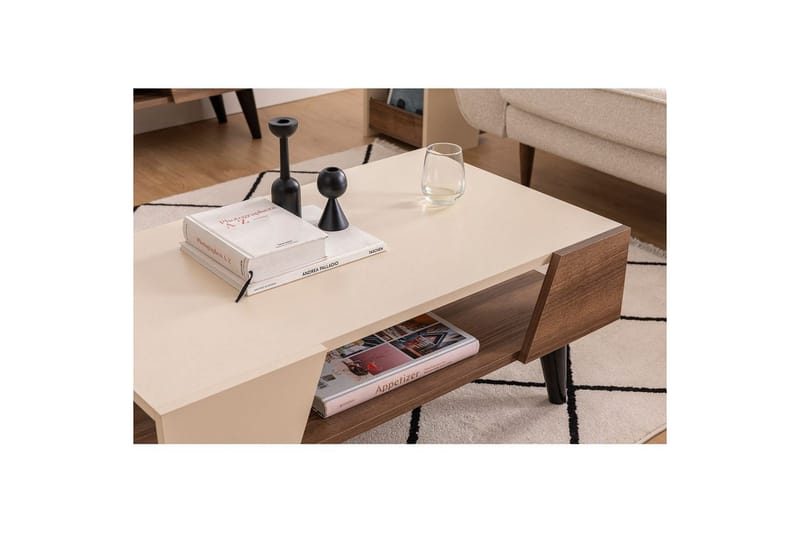 Torin Sofabord 90 cm - Valnød/Beige - Møbler - Borde - Sofabord