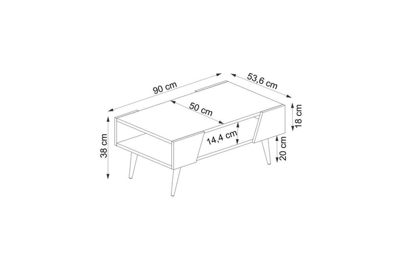 Torin Sofabord 90 cm - Valnød/Beige - Møbler - Borde - Sofabord