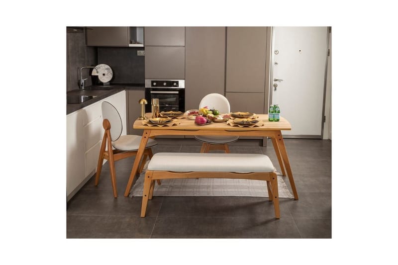 Touch Spisegruppe 160 cm Rektangulær - Natur - Møbler - Borde - Spisebordssæt