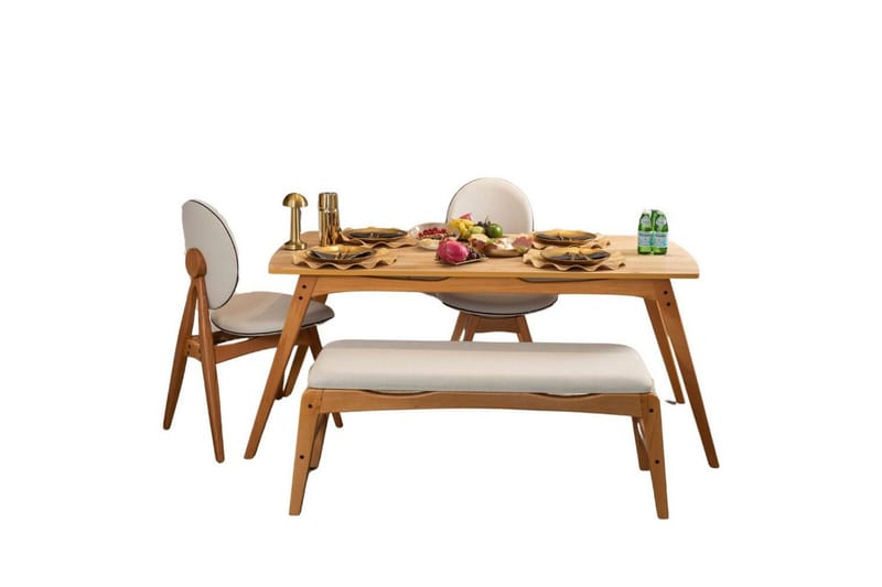 Touch Spisegruppe 160 cm Rektangulær - Natur - Møbler - Borde - Spisebordssæt