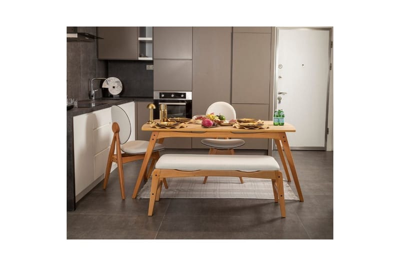 Touch Spisegruppe 160 cm Rektangulær - Natur - Møbler - Borde - Spisebordssæt