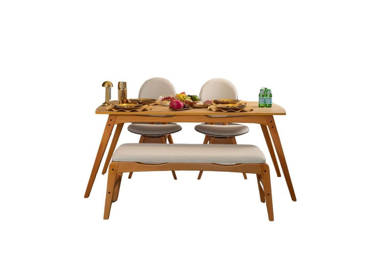 Touch Spisegruppe 160 cm Rektangulær - Natur - Møbler - Borde - Spisebordssæt