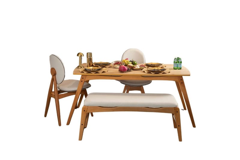 Touch Spisegruppe 160 cm Rektangulær - Natur - Møbler - Borde - Spisebordssæt