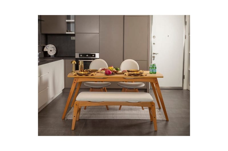 Touch Spisegruppe 160 cm Rektangulær - Natur - Møbler - Borde - Spisebordssæt