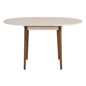 Tralven spisebord 131 cm rundt - Travertin og Valnød - Møbler - Borde - Spisebord og køkkenbord