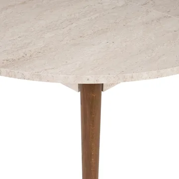 Tralven spisebord 131 cm rundt - Travertin og Valnød - Møbler - Borde - Spisebord og køkkenbord