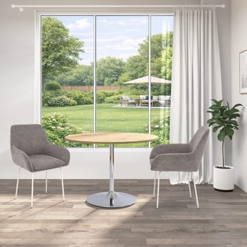 Trumpet spisebord rundt 110 cm - Eg/krom - Møbler - Borde - Spisebord og køkkenbord