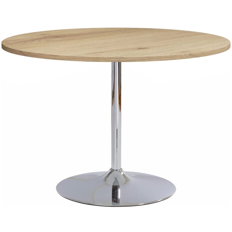 Trumpet spisebord rundt 110 cm, Eg/krom