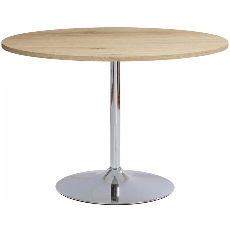 Trumpet spisebord rundt 110 cm - Eg/krom - Møbler - Borde - Spisebord og køkkenbord