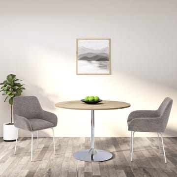 Trumpet spisebord rundt 110 cm - Eg/krom - Møbler - Borde - Spisebord og køkkenbord