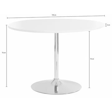 Trumpet spisebord rundt 110 cm - Eg/krom - Møbler - Borde - Spisebord og køkkenbord