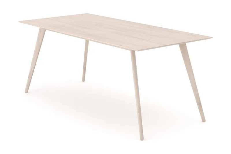 Tyrö rektangulært spisebord og køkkenbord 190x90 cm asketræ, Hvidlaseret