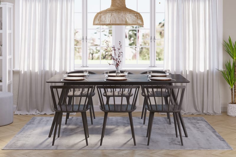 Tyrö Spisebordssæt med 6 Tyrö Armlænssstole - Smoked Oak/Smoked Oak - Møbler - Borde - Spisebordssæt