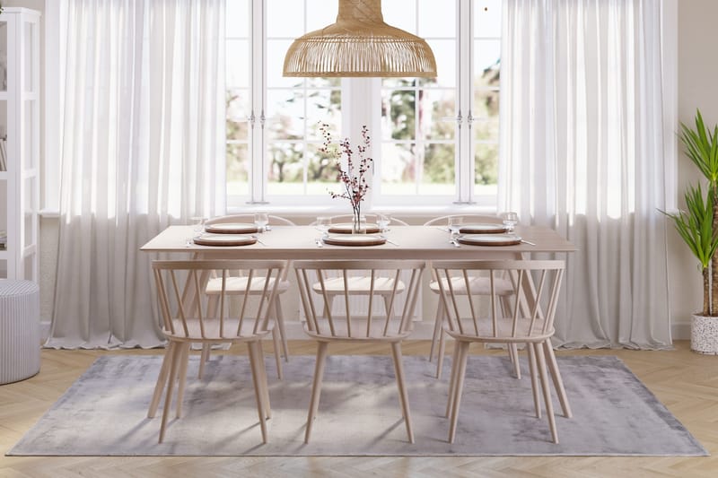 Tyrö Spisebordssæt med 6 Tyrö Armlænssstole - Whitewash/Whitewash - Møbler - Borde - Spisebordssæt