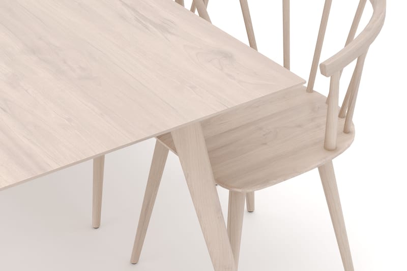 Tyrö Spisebordssæt med 6 Tyrö Armlænssstole - Whitewash/Whitewash - Møbler - Borde - Spisebordssæt