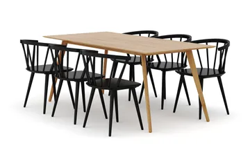 Tyrö Spisebordssæt med 6 Tyrö Armlænssstole