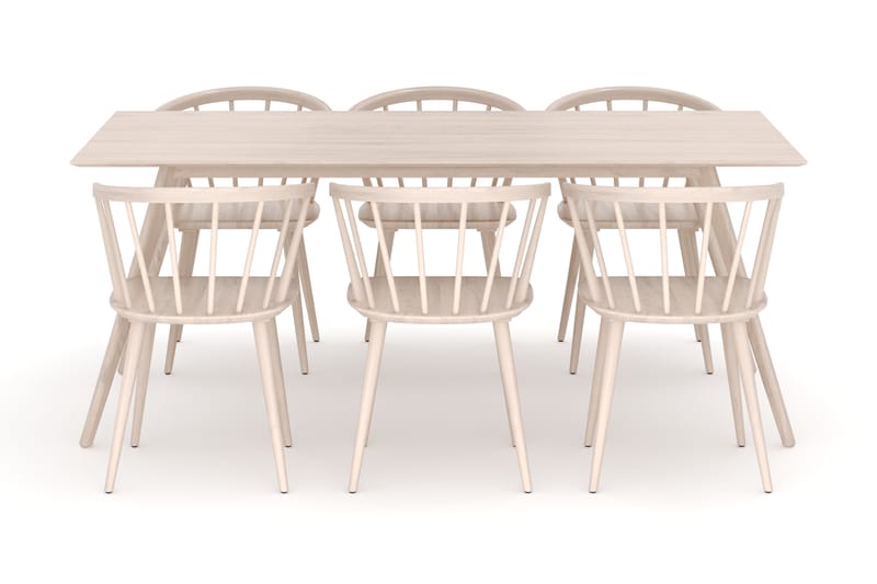 Tyrö Spisebordssæt med 6 Tyrö Arml�ænssstole - Møbler - Borde - Spisebordssæt