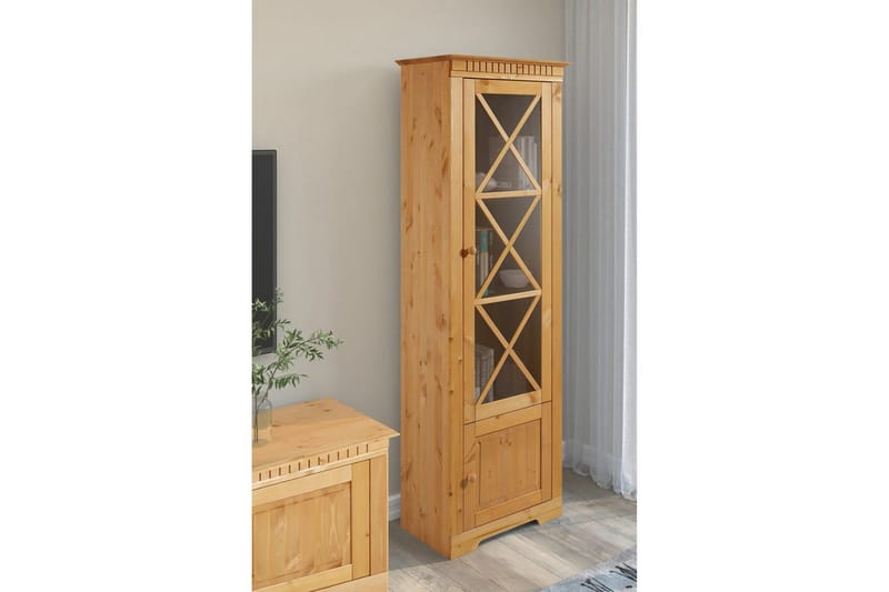 Udstillingsskab Lisa Bejdset/Voks - Bejdset/Voks - Opbevaring - Skab - Vitrineskabe