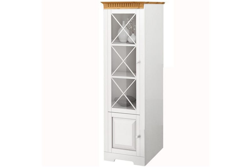 Udstillingsskab Lisa Hvid/Honning - Hvid/Honning - Opbevaring - Skab - Vitrineskabe
