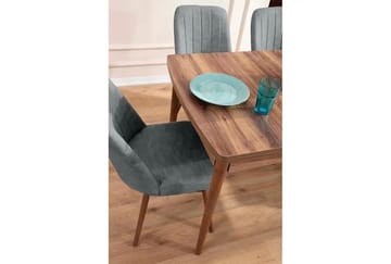 Udtrækkeligt spisebord- og stolssæt (5 dele) Homitis Lidyana (130 x 76 x 80 cm) Grå - Møbler - Borde - Spisebordssæt