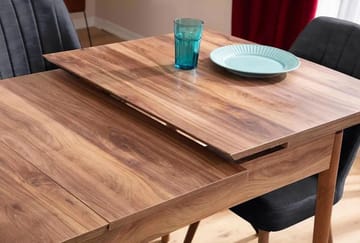 Udtrækkeligt spisebord- og stolssæt (7 dele) Homitis Lidyana (130 x 76 x 80 cm) Antracit - Antracit - Møbler - Borde - Spisebordssæt