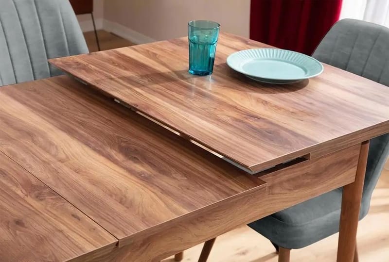 Udtrækkeligt spisebord- og stolssæt (7 dele) Homitis Lidyana (130 x 76 x 80 cm) Grå - Møbler - Borde - Spisebordssæt