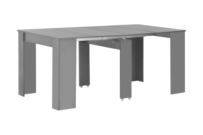 Udvideligt Spisebord 175 X 90 X 75 Cm Grå Højglans - Grå - Spisebord og køkkenbord