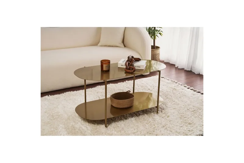 Ulvo Sofabord 100 cm - Guld - Møbler - Borde - Sofabord