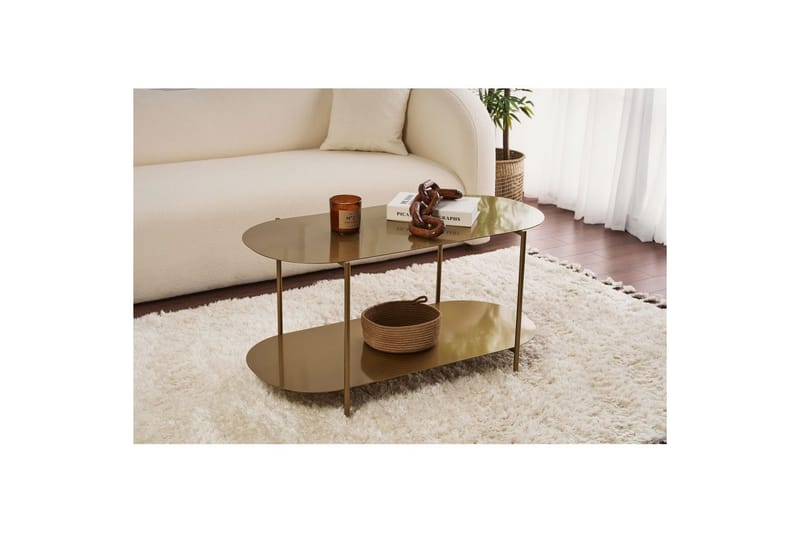 Ulvo Sofabord 100 cm - Guld - Møbler - Borde - Sofabord
