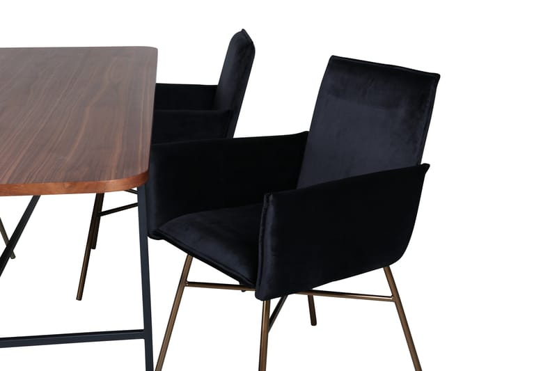 Unos Spisebordssæt 200 cm Rektangulær med 4 Petra Stole - Svart - Møbler - Borde - Spisebordssæt