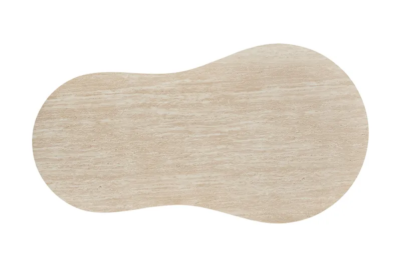 Uppveda Asymmetrisk Sofabord 130x70 cm med Travertinudseende - Beige - Møbler - Borde - Sofabord