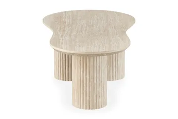 Uppveda asymmetrisk sofabord med travertinlook 130x70 cm - Beige - Møbler - Borde - Sofabord